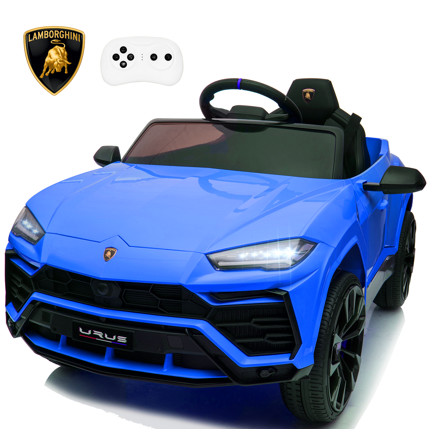 Licensed Lamborghini Ride on Car with Remote Control Kids Ride on Toy for Girls and Boys 12V Powered Electric Vehicles for 3-5 Years Old, USB, Ride on Truck, Headlight