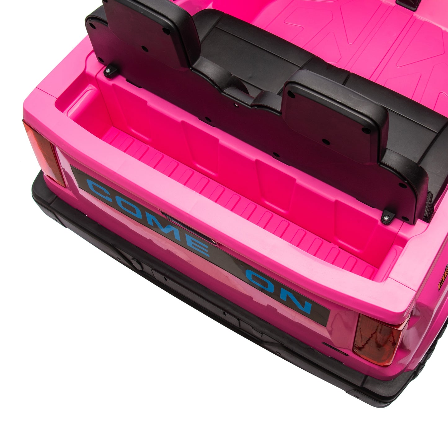 24V 2 Seater Ride on Truck, 4WD Powered Ride on Toy Car with Remote Control, Bluetooth, Music Player, 800W Motors, Back Box Storage, 3 Speeds, Kids Electric Vehicle for Boys Girls Gifts, Rose Red