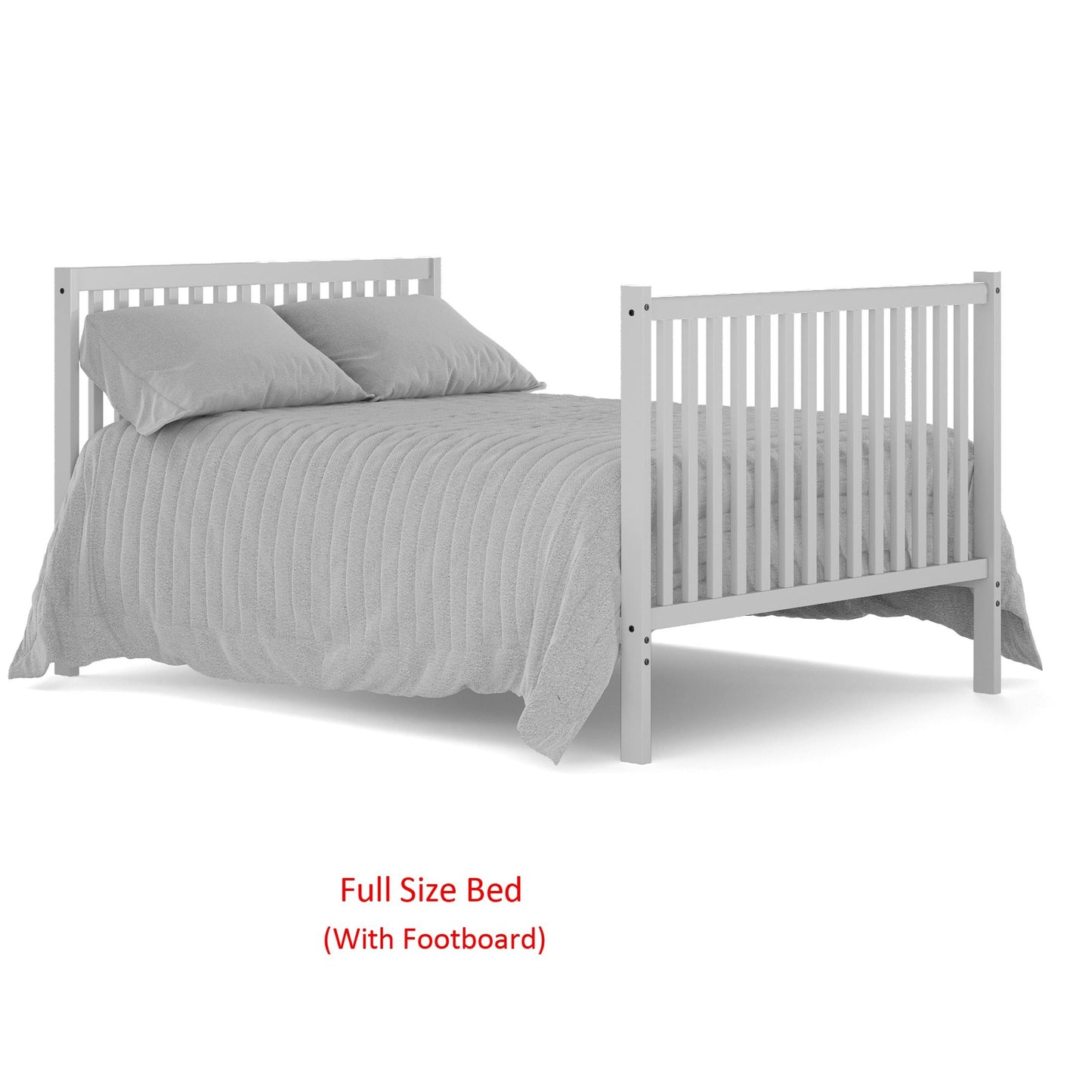 iRerts 5 In 1 Convertible Baby Crib, Wood Convertible Crib Toddler Bed with Wood Legs, Converts from Baby Crib to Toddler Bed, Fits Standard Full-Size Crib Mattress, Easy to Assemble, White