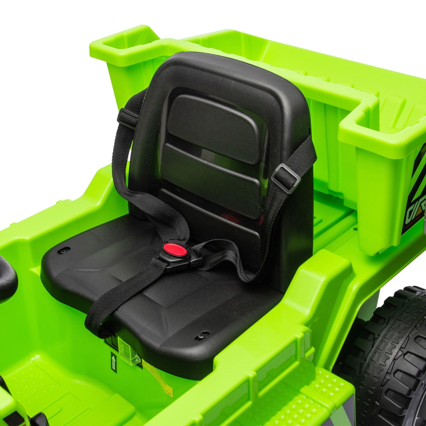 iRerts Ride on Dump Truck for Boys, 12V Ride on Car with Remote Control, 4 Wheel Construction Vehicles with Electric Dump Bed and Shovel, Powered Ride on Toys with Bluetooth, Music, USB Port, Green