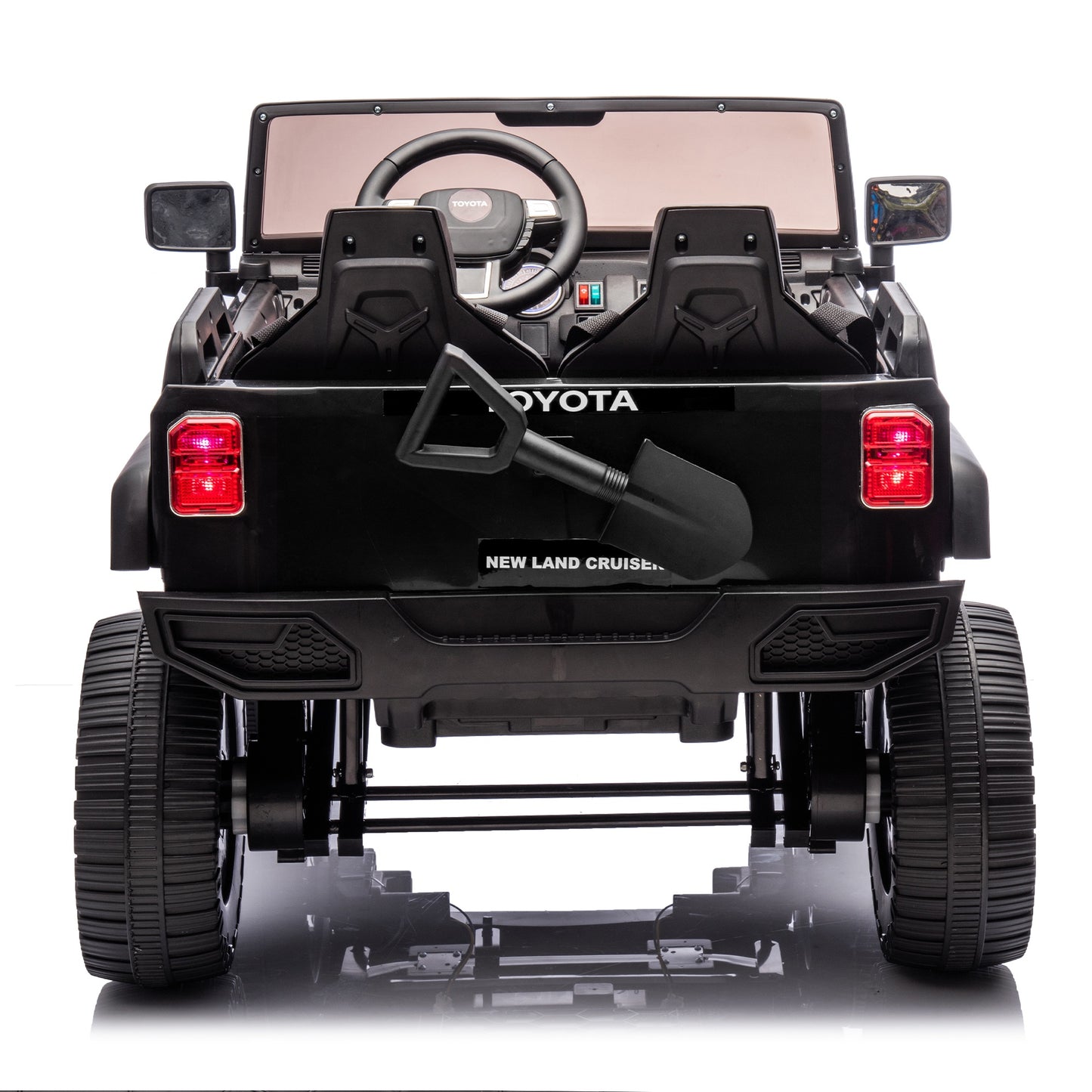 Licensed Toyota LC250 24V 2 Seater Ride On Car, Powered Ride on Toys with Remote Control, Shovel, Bluetooth Music, 4WD 220W Motor, 4 Wheels Suspension, Electric Truck for Kids Boy Girl Ages 3-8, Black