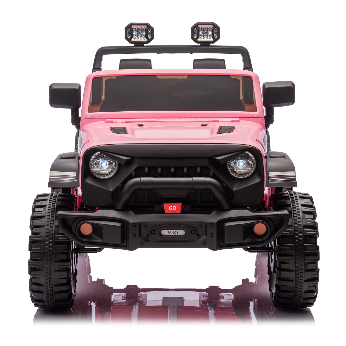 iRerts Ride on Toys for Kids 4-8, 24V 2 Seater Ride on Car with Remote Control, Powered Ride on Truck for Boys Girls Gifts, Kids Electric Vehicles with Bluetooth, USB/MP3, Light/Searchlight, Pink