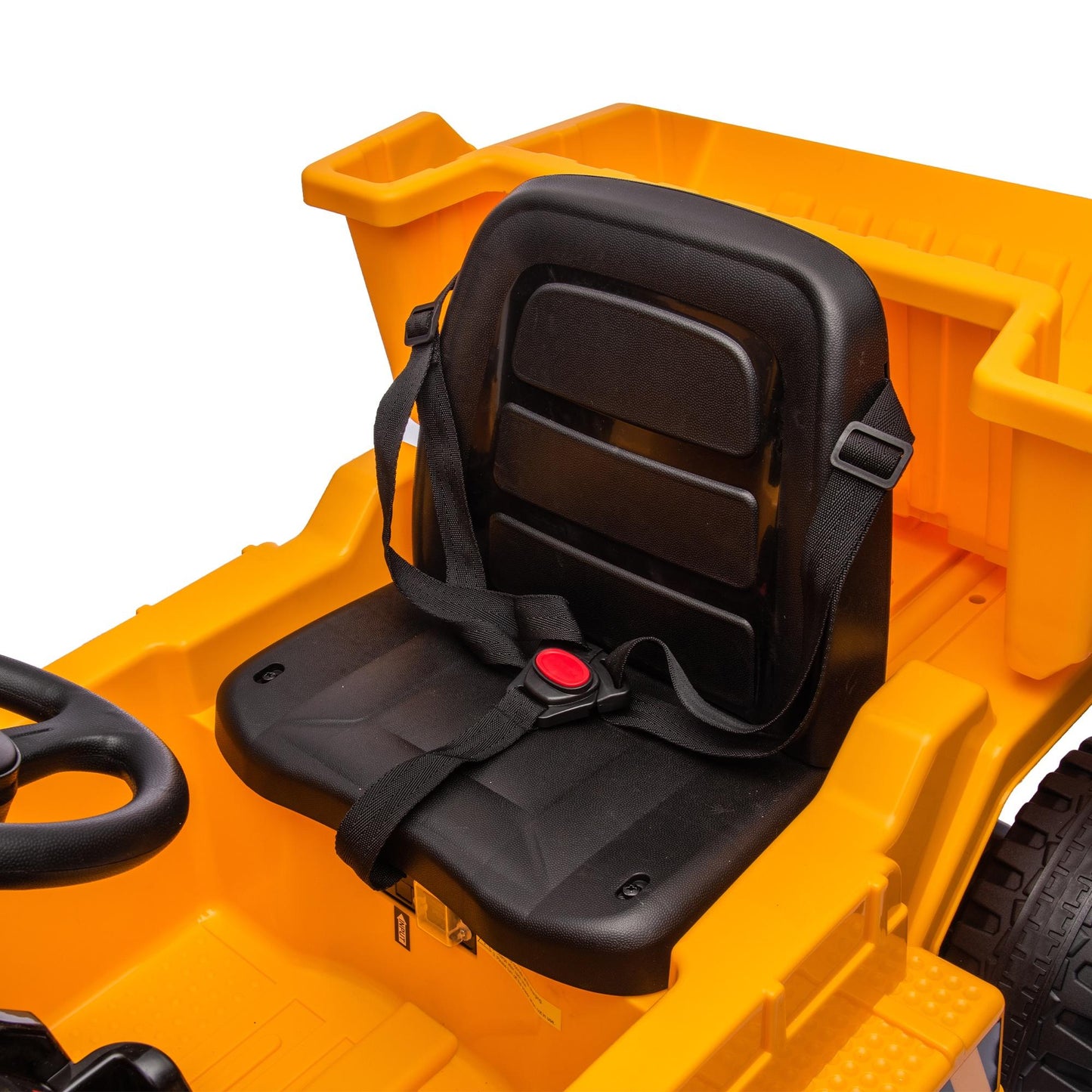 iRerts Ride on Dump Truck for Boys, 12V Ride on Car with Remote Control, 4 Wheel Construction Vehicles with Electric Dump Bed and Shovel, Powered Ride on Toys with Bluetooth, Music, USB Port, Yellow
