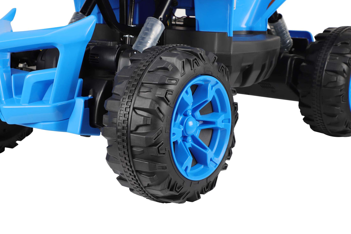 24V Battery Powered Ride on ATV, 4WD Kids Ride on Cars with Bluetooth, Music, LED Light, USB/AUX Ports, Ride on Toys Electric Cars for Kids Boys Girls 3-8 Ages Gifts, Blue