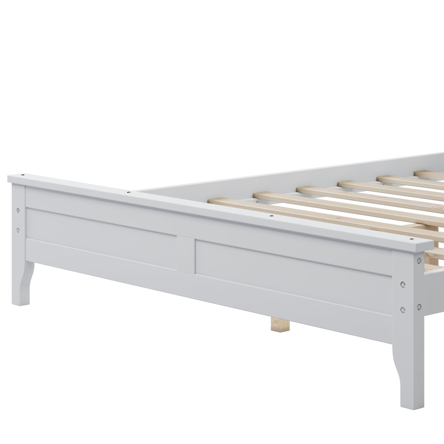 iRerts Full Size Bed Frame with Headboard, Wood Full Platform Bed Frame for Adults Teens Kids Bedroom, Modern Platform Bed Frame Full Size with Slats Support, No Box Spring Needed, White