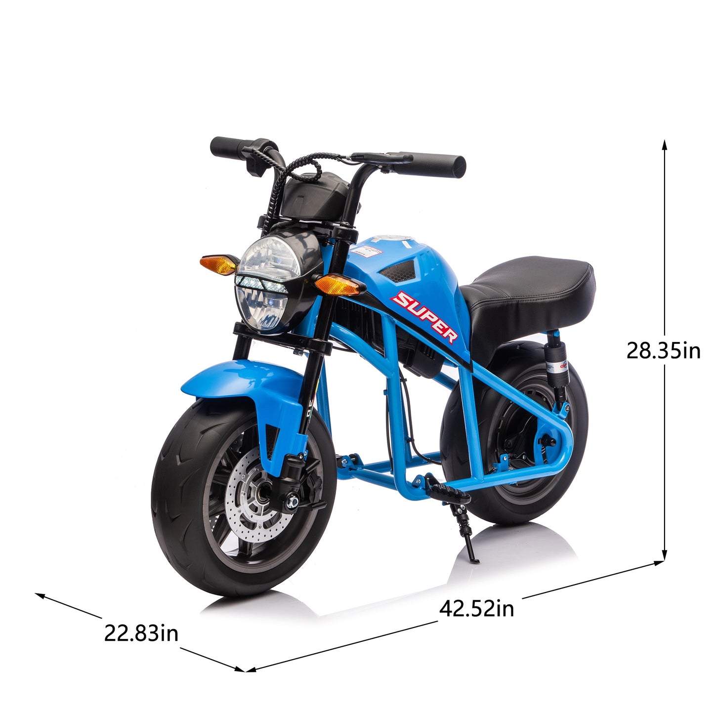 iRerts 24V Ride on Toys for Big Kids, Electric Ride on XL Muscle Motorcycle, Kids Electric Motorcycle for Boys Girls Ages 6+, Kids Motorcycle with Music, LED Light, Dual Suspension, 11.18 MPH, Blue