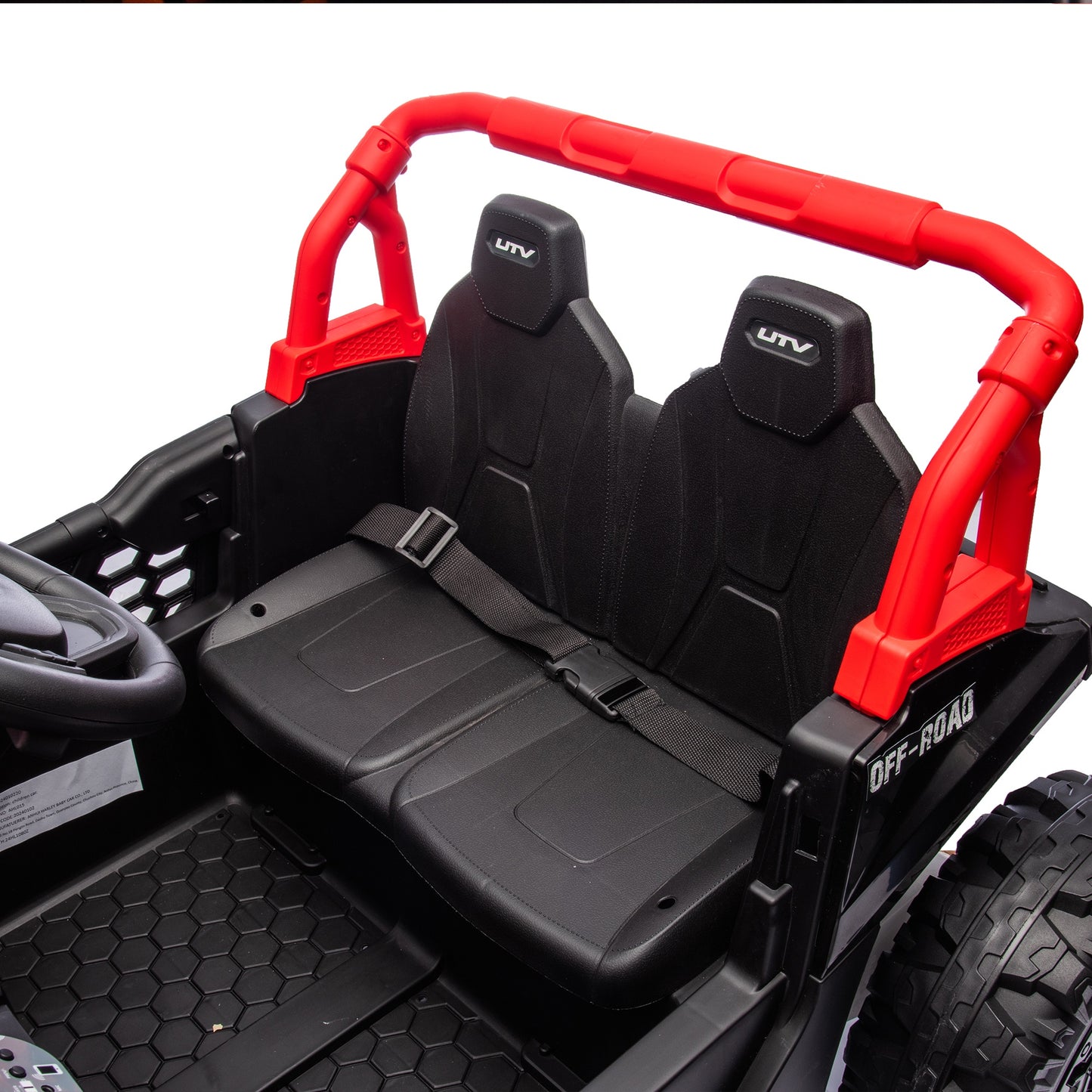 iRerts 24V Kids Ride on Toy UTV, Ride on Cars with Remote Control, Bluetooth Music, 4 Wheel Suspension, Rear Storage Space, Electric Vehicles Cars for Kids Boys Girls Gifts 3-6 Year Old, Red