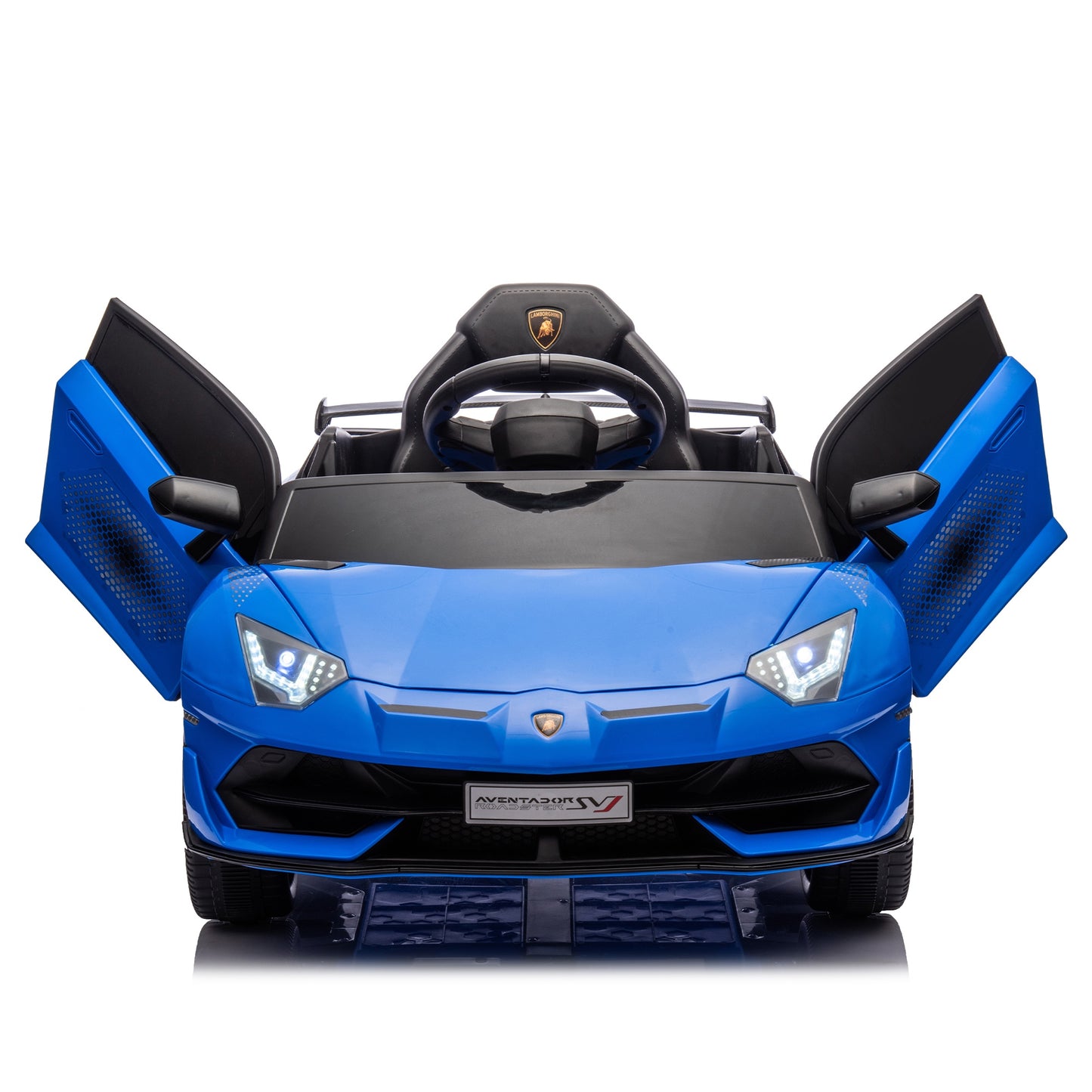 12V Powered Ride On Cars, Lamborghini Aventador Xago Kids Car Electric Vehicle for Girls Boys Christmas Gifts, Kids Ride on Toys with Remote Control, Bluetooth, Music, MP3/USB Ports, LED lights, Blue