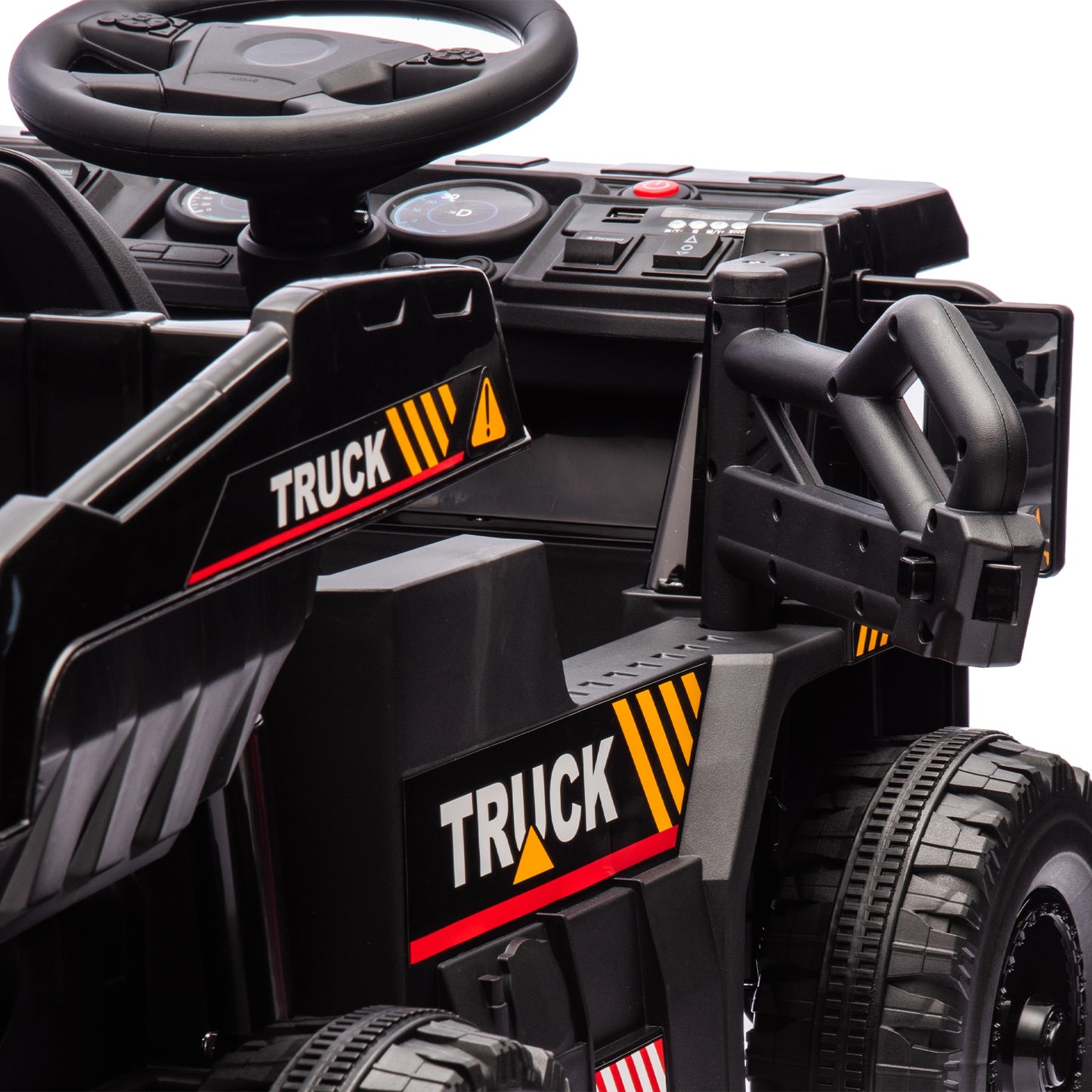 iRerts Ride On Dump Truck for Kids, 12V Powered Ride on Car with Remote Control, Electric Dump Bed, 1 Shovel, Bluetooth Music, LED Light, Kids Car Ride on Construction for Boys Girls Ages 3-5, Black