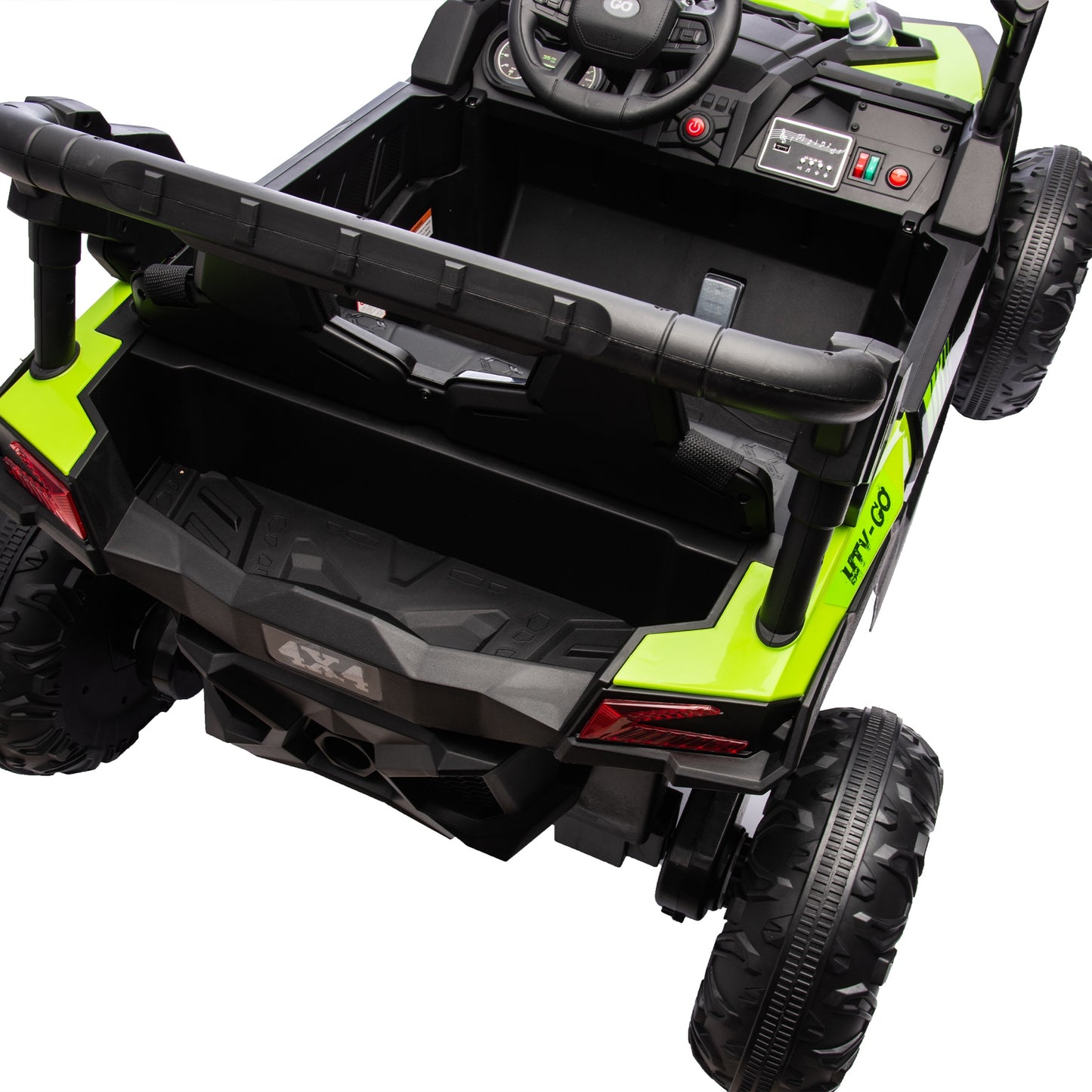 iRerts 2 Seater Ride on Car, 24V Powered Ride on Toys UTV with Remote Control, LED Lights, Bluetooth Music, 3 Speeds, Storage Space, Electric Vehicle for Kids Boys Girls Ages 3-8 Gifts, Green