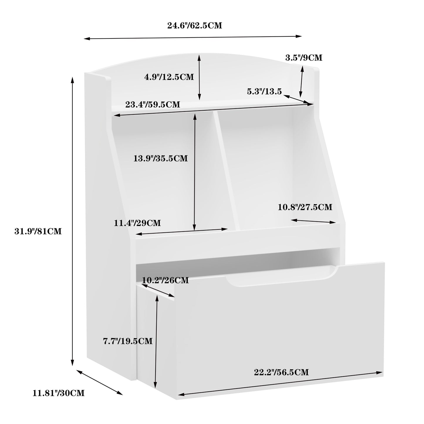 iRerts Kids Toy Storage Organizer, Wooden Cube Bookcase and Book Shelf with Storage for Bedroom, Living Room, White