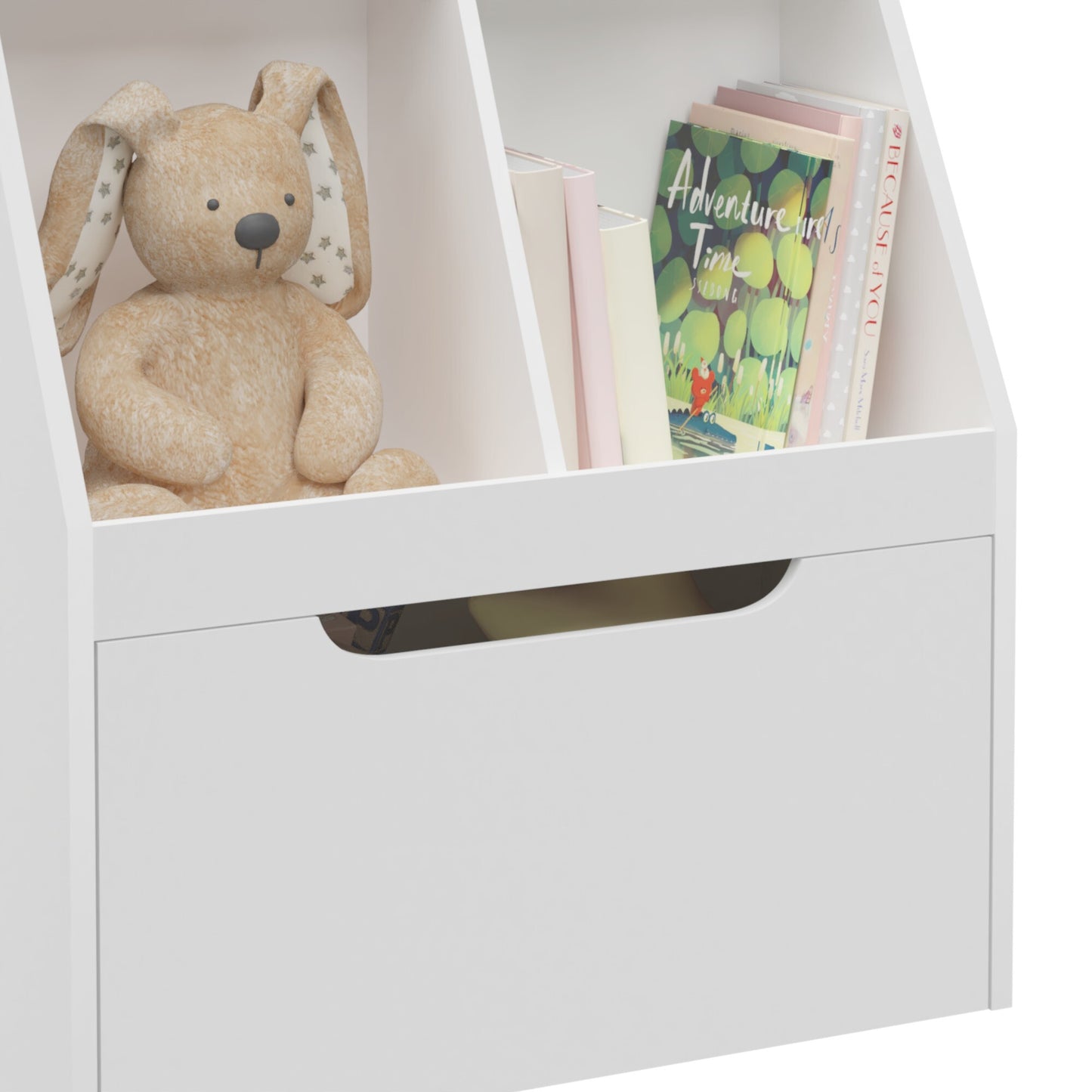 iRerts Kids Toy Storage Organizer, Wooden Cube Bookcase and Book Shelf with Storage for Bedroom, Living Room, White