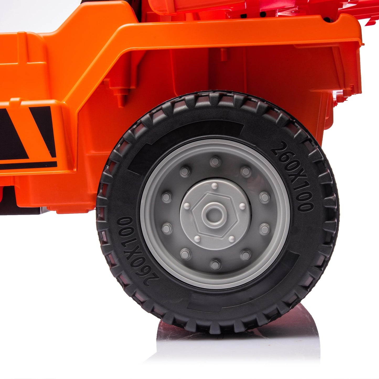 iRerts Ride on Dump Truck for Boys, 12V Ride on Car with Remote Control, 4 Wheel Construction Vehicles with Electric Dump Bed and Shovel, Powered Ride on Toys with Bluetooth, Music, USB Port, Orange
