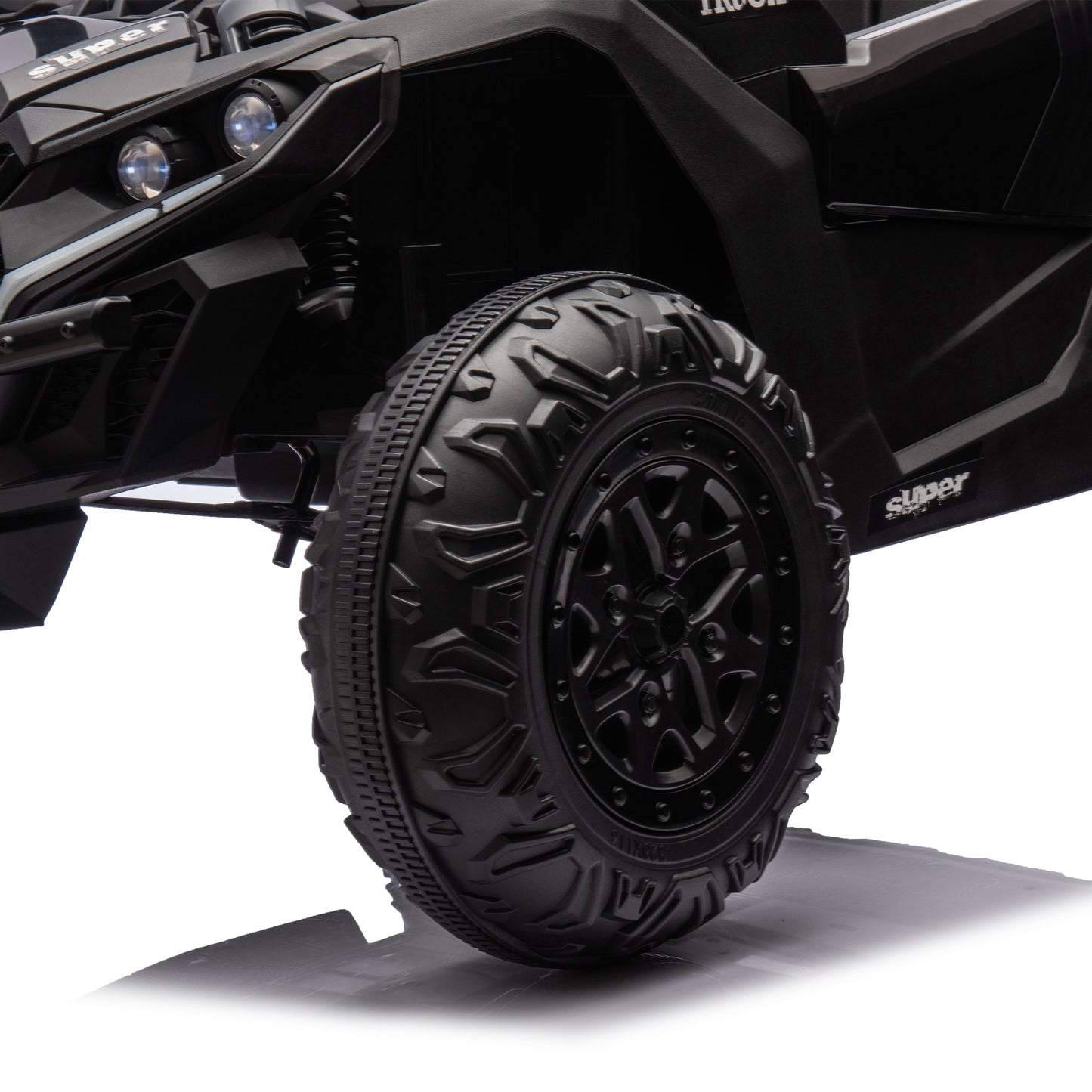iRerts 2 Seater Ride on Car, 24V Powered Ride on Toys UTV with Remote Control, LED Lights, Bluetooth Music, 3 Speeds, Storage Space, Electric Vehicle for Kids Boys Girls Ages 3-8 Gifts, Black