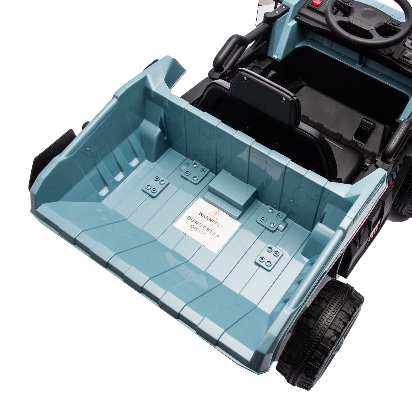 iRerts Ride On Dump Truck for Kids, 12V Powered Ride on Car with Remote Control, Electric Dump Bed, 1 Shovel, Bluetooth Music, LED Light, Kids Car Ride on Construction for Boys Girls Ages 3-5, Blue