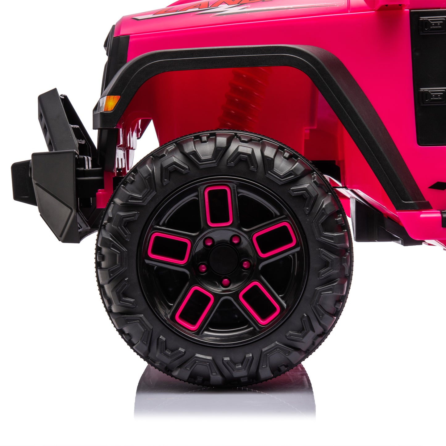 iRerts 24V Ride on PickUp Truck with Remote Control, 4WD Battery Powered Ride on Car with Bluetooth Music, USB/AUX Port, Rear Storage Box, LED Lights, Ride on Toys for Kids Boys Girls Gift, Pink
