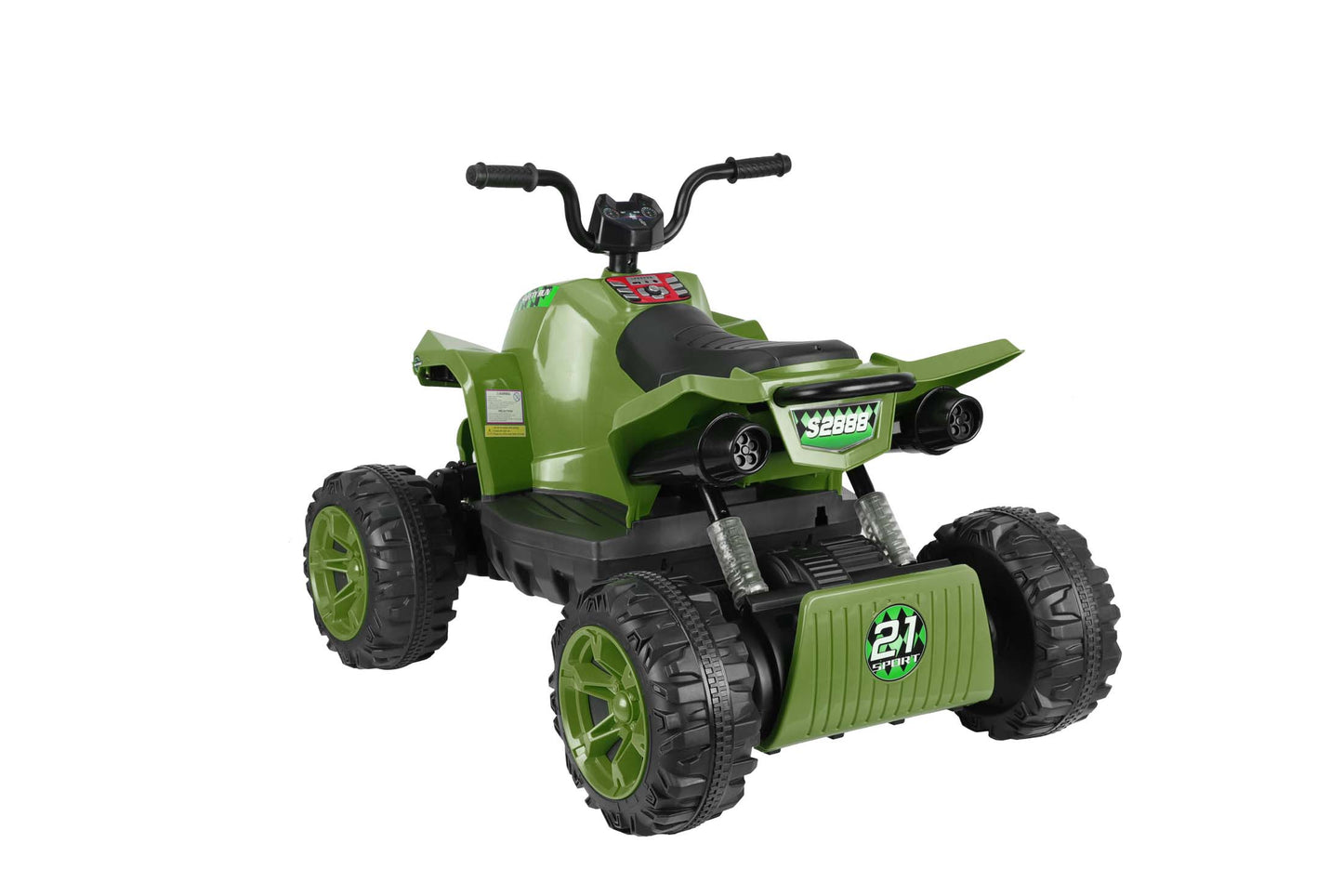 24V Battery Powered Ride on ATV, 4WD Kids Ride on Cars with Bluetooth, Music, LED Light, USB/AUX Ports, Ride on Toys Electric Cars for Kids Boys Girls 3-8 Ages Gifts, Green