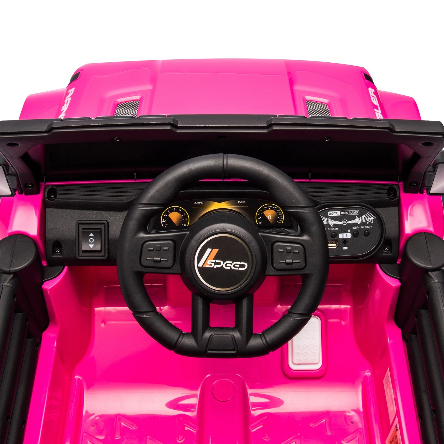 iRerts 12V Ride on Cars with Remote Control, Electric Cars for Kids Boys Girls 3-6 Ages, Powered Ride on Toys Truck with Bluetooth, Music, MP3/USB Port, Detachable Steering Wheel, Pink
