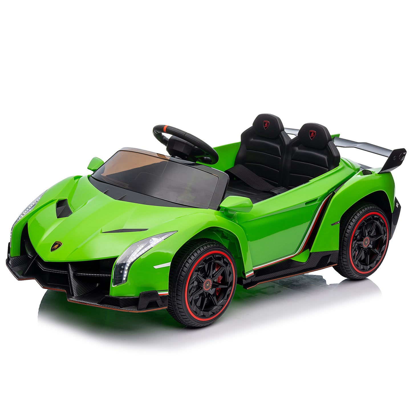 iRerts 12V Ride on Sports Cars with Remote Control, Lamborghini Poison Kids Ride on Vehicles Toys for Boys Girls 3-5 Years Old Gifts, Battery Powered Kids Electric Cars with Music, LED Light, Green