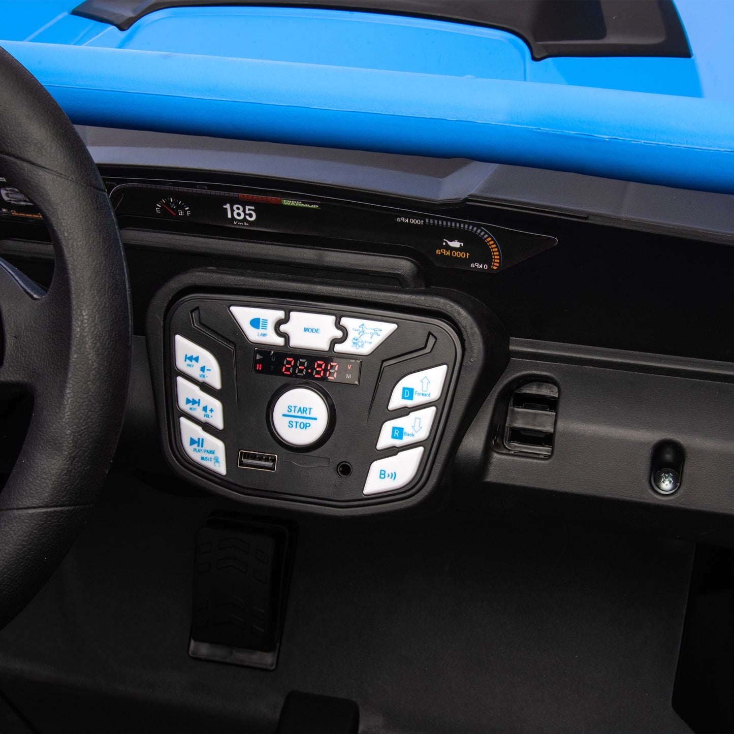 iRerts 2 Seater Ride on Car for Kids, 24 Volt Ride on Toys for Boys Girls Gifts, Powered Ride on UTV Electric Vehicle with Remote Control, Bluetooth, MP3/USB Ports, 4 Wheel Spring Suspension, Blue