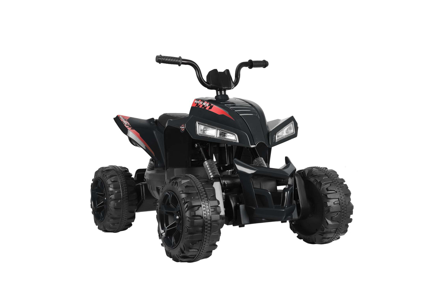 24V Battery Powered Ride on ATV, 4WD Kids Ride on Cars with Bluetooth, Music, LED Light, USB/AUX Ports, Ride on Toys Electric Cars for Kids Boys Girls 3-8 Ages Gifts, Black