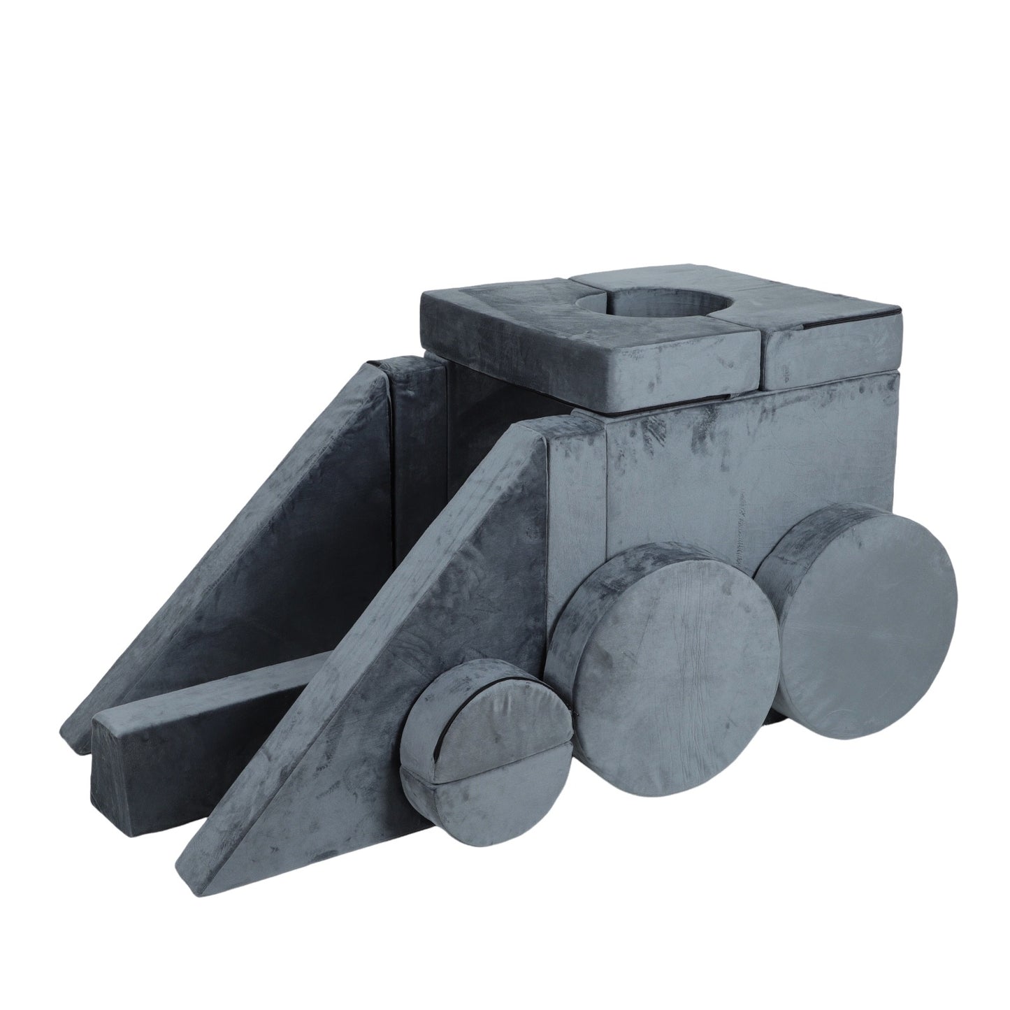 iRerts 14Pcs Modular Kids Play Couch, Convertible Nugget Couch for Kids Boys Girls, Kids Sofa Couch Floor Sofa for Children, Kids Couch Building Fort Foam Couch for Playroom Bedroom Nursery, Gray