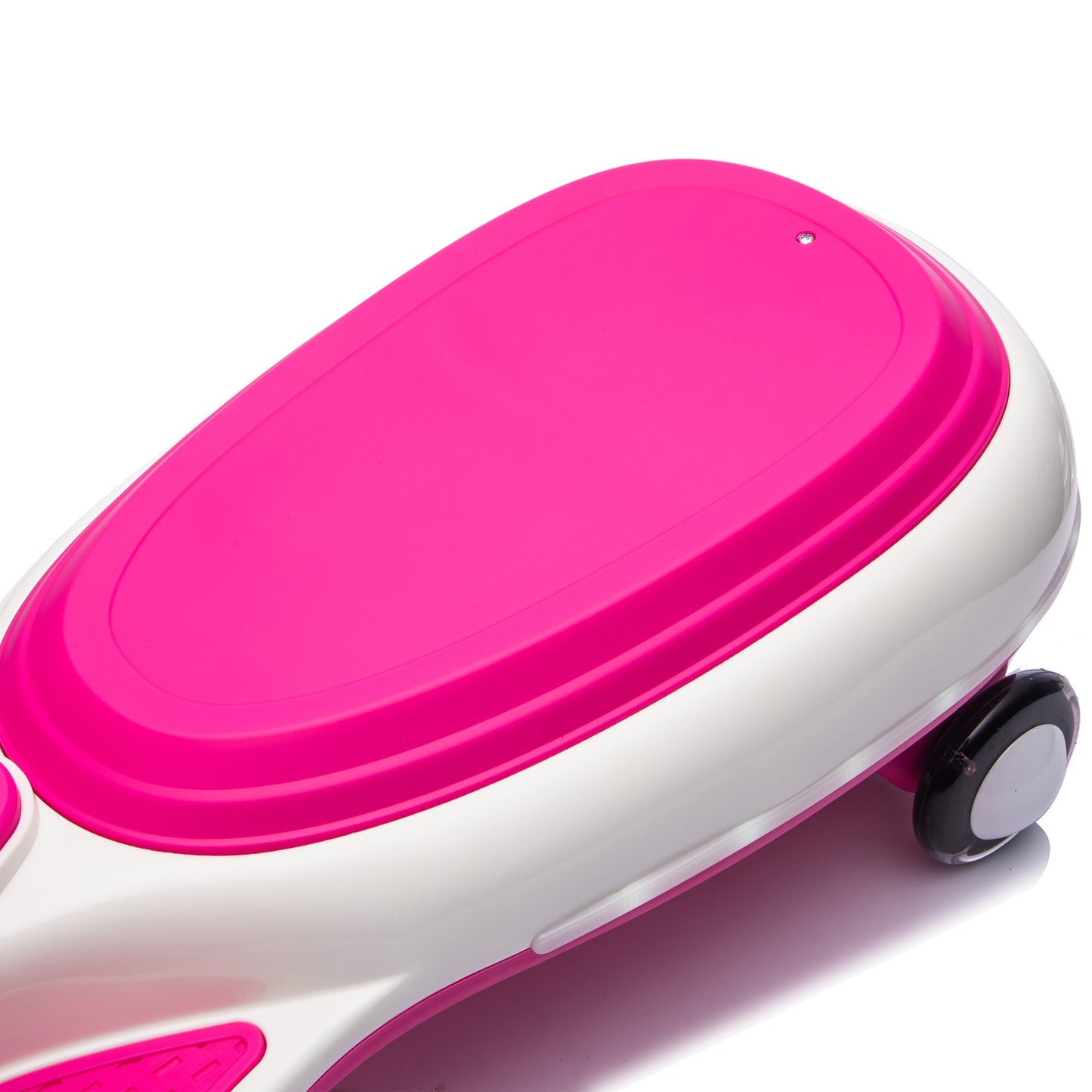 12V Electric Wiggle Car, Powered Ride on Toys for Kids with Flashing PU Wheels, Bluetooth Music, 2-in-1 Swing Car Kids Electric Vehicles for Boys Girls Ages 3+, Rose Red